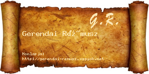 Gerendai Rémusz névjegykártya